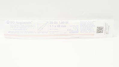 BD 381137 Angiocath I.V. Cath. 20GA x 1.88inch, 42 mL/min